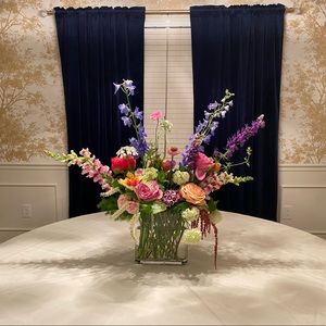 Dark blue velvet 84” curtains